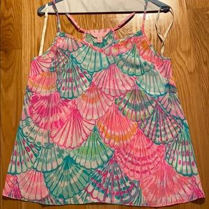 Lilly Pulitzer Dusk Silk Tank Oh Shello Small New